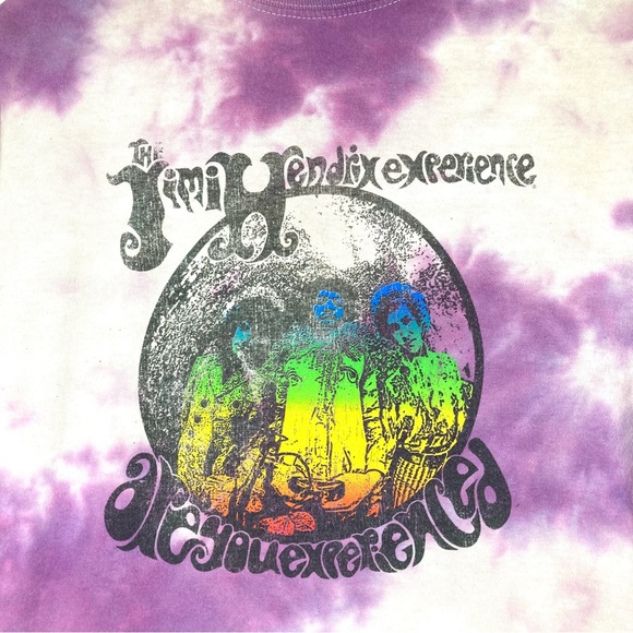 Jimi Hendrix Tie dye Tee Shirt Small Urban Outfitters   Purple Cotton Crew Neck - Picture 5 of 11